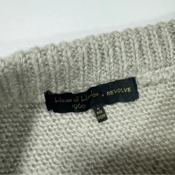 House Of Harlow X Revolve Girl Please Sweater Grey One Shoulder - Picture 5 of 7